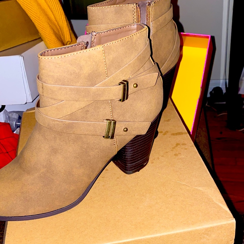 Tan booties... most comfortable